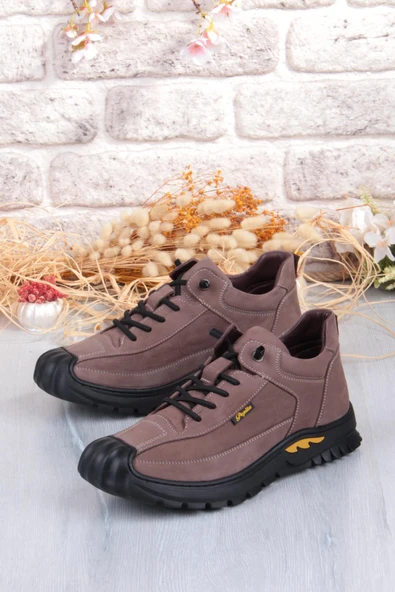 Pepita 1040 Rahat Lastik Bağçıklı Kauçuk Taban Nubuk Hakiki Deri Erkek Ayakkabı - Resim 9