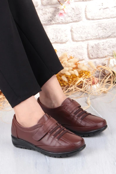 Pepita 7679 Comfort Yumuşak Esnek Kauçuk Kaymaz Taban Hakiki Deri Kadın Ayakkabı - Resim 8