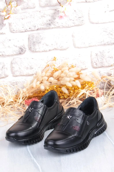 Pepita Z006 Comfort Yumuşak Esnek Kauçuk Kaymaz Taban Hakiki Deri Kadın Ayakkabı - Resim 6