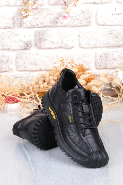 Pepita 1040 Rahat Lastik Bağçıklı Kauçuk Taban Nubuk Hakiki Deri Erkek Ayakkabı - Resim 5