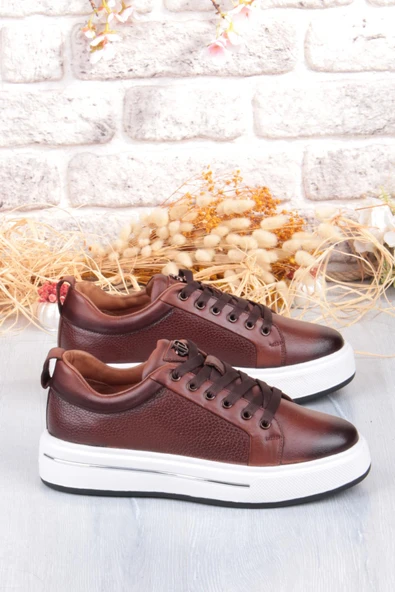 Pepita M054 Rahat Hafif Kalın Taban Hakiki Deri Erkek Ayakkabı - Resim 7