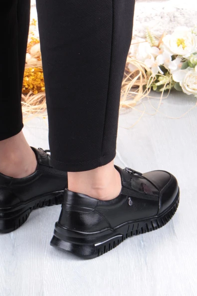 Pepita Z006 Comfort Yumuşak Esnek Kauçuk Kaymaz Taban Hakiki Deri Kadın Ayakkabı - Resim 4