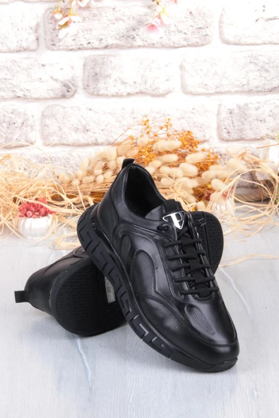 Pepita 6706 Rahat Lastik Bağçıklı Kauçuk Taban Hakiki Deri Erkek Ayakkabı - Resim 5