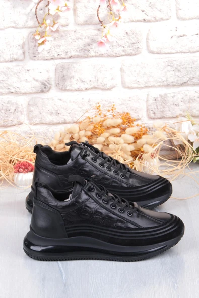 Pepita E053 Rahat Lastik Bağçıklı Kalın Air Taban Taban Hakiki Deri Erkek Ayakkabı - Resim 2