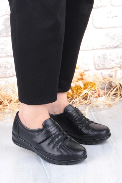 Pepita 7679 Comfort Yumuşak Esnek Kauçuk Kaymaz Taban Hakiki Deri Kadın Ayakkabı - Resim 3