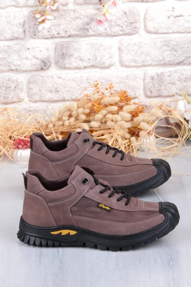 Pepita 1040 Rahat Lastik Bağçıklı Kauçuk Taban Nubuk Hakiki Deri Erkek Ayakkabı - Resim 8