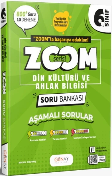 6. Sınıf Din Kültürü ve Ahlak Bilgisi Zoom Serisi Soru Bankası Günay Yayınları ürün görseli 1