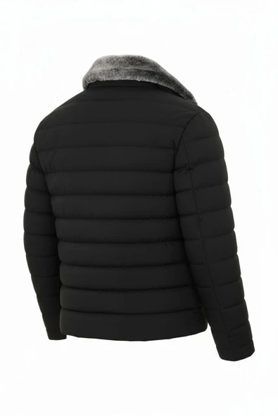 Erkek Siyah Erkek Kışlık Şişme Kaban – Sıcak Tutan, Hafif ve Şık Tasarım - Resim 3