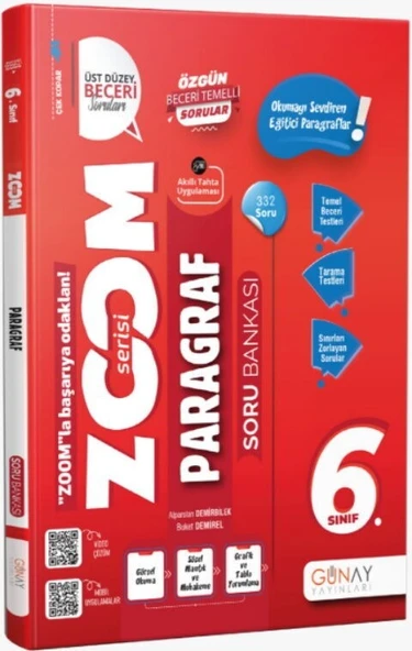6. Sınıf Paragraf Zoom Serisi Soru Bankası Günay Yayınları ürün görseli