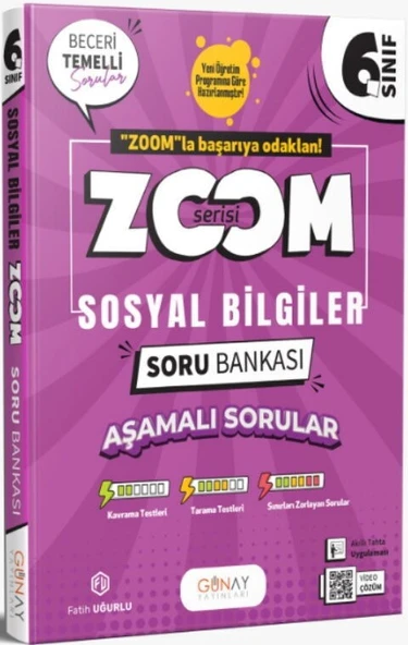 6. Sınıf Zoom Serisi Sosyal Bilgiler Soru Bankası Günay Yayınları ürün görseli