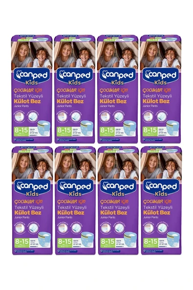 Canped Kids Tekstil Yüzeyli 8-15 Yaş 8'li 8 Adet Çocuk Külotlu Hasta Bezi - 2