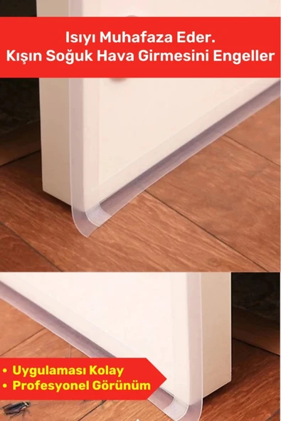 Ses Böcek Toz Önleyici Rüzgar Kesici Kapı Pencere Isı Izolasyon Yalıtım Şeffaf Şerit Bant 5mt 3 Adet - 2