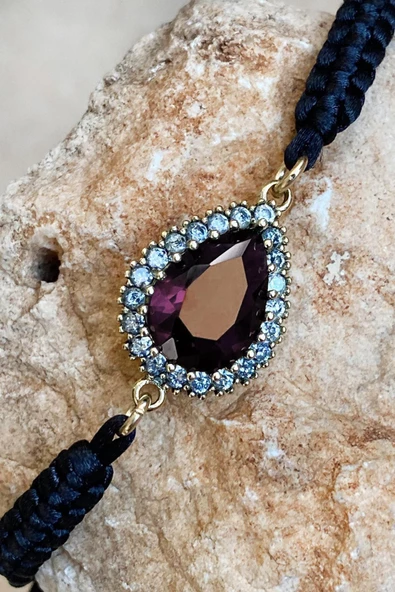 Yeşil Yeşim Renk Seçenekli Taşlı El İşi İpli Bileklik Ayarlanabilir - 7