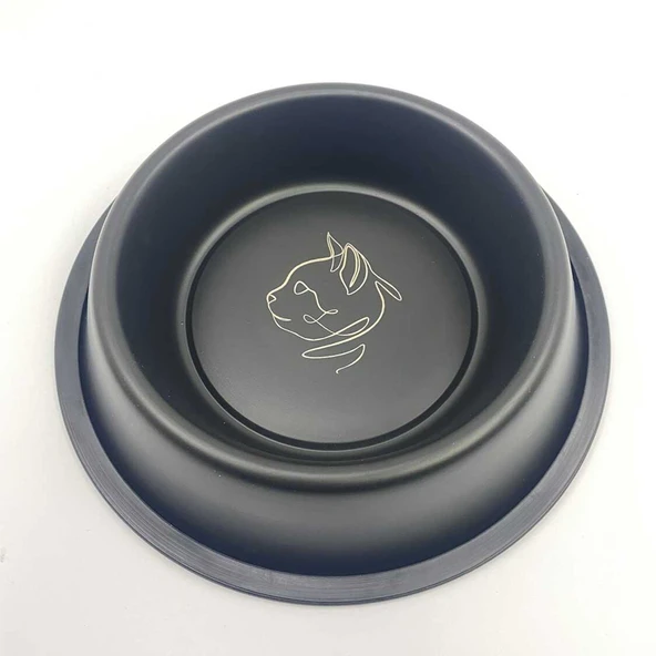 Playfull Mat Kedili Çelik Mama Kabı 16 Oz ürün görseli