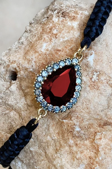 Yeşil Yeşim Renk Seçenekli Taşlı El İşi İpli Bileklik Ayarlanabilir - 5