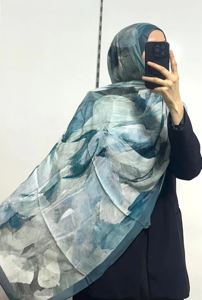 Desenli Organik Alegra Rami Şal - 5654 - Resim 8