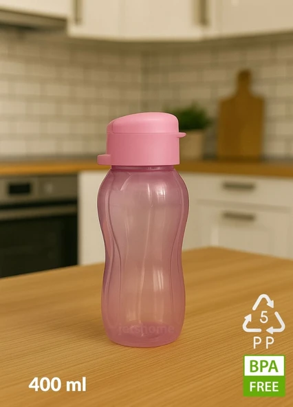 2'li Set BPA Free 400 ml Su Şişesi – Kokusuz, Akıtmaz, PP-5, Spor ve Okul Suluk - 2