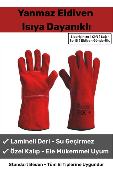 Premium Ürün Kaynak Yangın İçin Yanmaz Su Geçirmez Isıya Dayanıklı Eldiven Çok Amaçlı Deri Eldiven