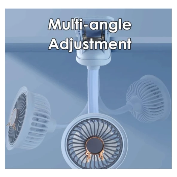 Taşınabilir Mini Klips Bebek Arabası Fanı, Fan Elektrikli Soğutma Hava Sirkülatöründe 360 Derece Dönebilen Klips - 4