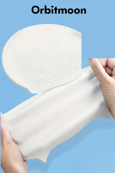 Yeni Seri Kaymaz Su Geçirmez Sızdırmaz Silikon Yüzücü Elastik Yüzme Şapkası Havuz Deniz Bonesi - Resim 3