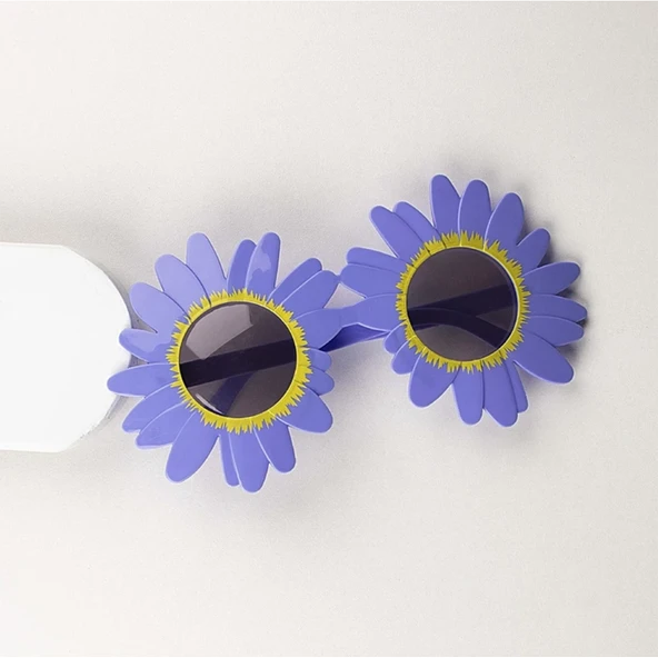 Mor Renk Papatya Şekilli Parti Gözlüğü 18x10 Cm - 3