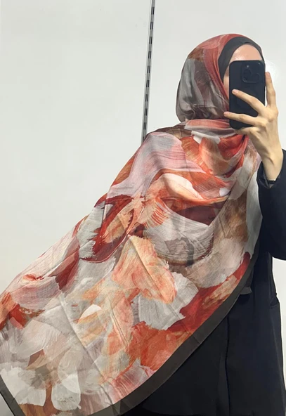 Desenli Organik Alegra Rami Şal - 5654 - Resim 6