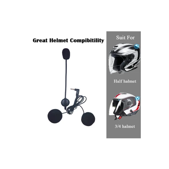 Jack Girişli 3.5mm İntercom Kulaklığı Bt31,bt22,bt35 Uyumlu Motorsiklet Kask Yedek Mikrofon - 3