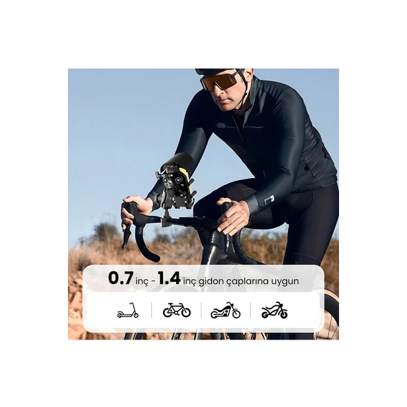 Gidon Bağlantılı Güneş Ve Yağmur Korumalı 360° Derece Ayarlanabilir Motosiklet Bisiklet Telefon Tutucu - 5