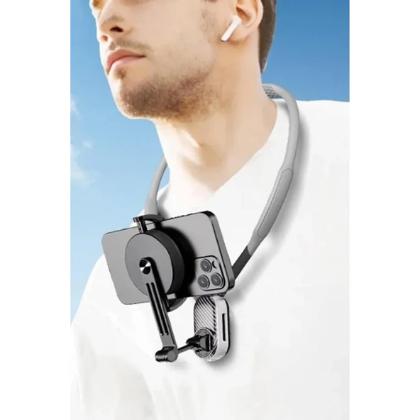 360 Derece Ayarlanabilir Boyun Askılı Manyetik Telefon Tutucu - 3