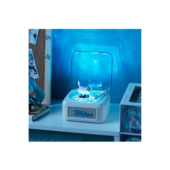 Nostalji Mini Plak Görünümlü Radyolu Bluetooth Hoparlör 3d Ses Dalgası Retro Müzik Plak Beyaz - 4