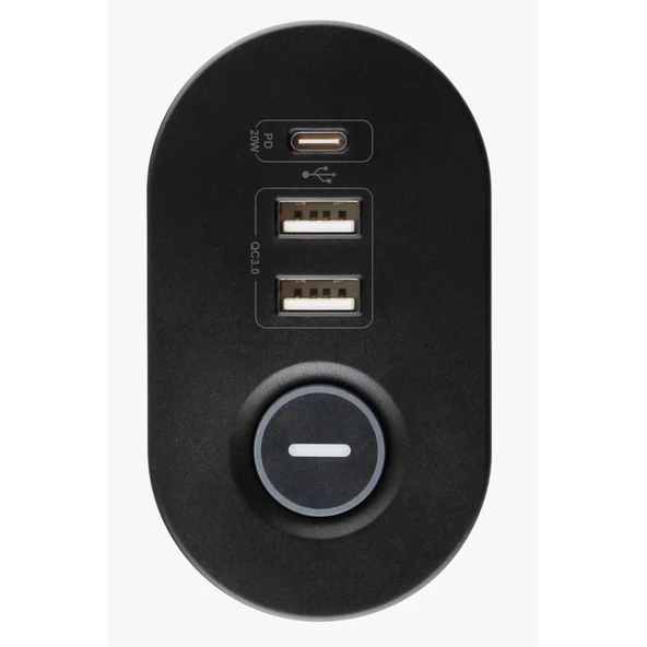 Masa Tipi Pd20w Akım Korumalı 3’lü Priz 2xusb 1xtype-c Girişli Kablolu Priz Ftr19 - 6