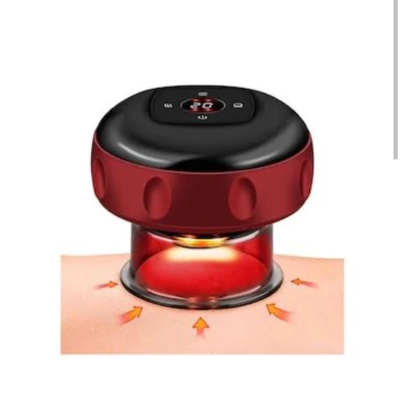 Vakumlu Hacamat Kupası, Şarjlı Kupa Çekme Hacamat Led Işıklı Masaj Ve Selülit Kupası - 4