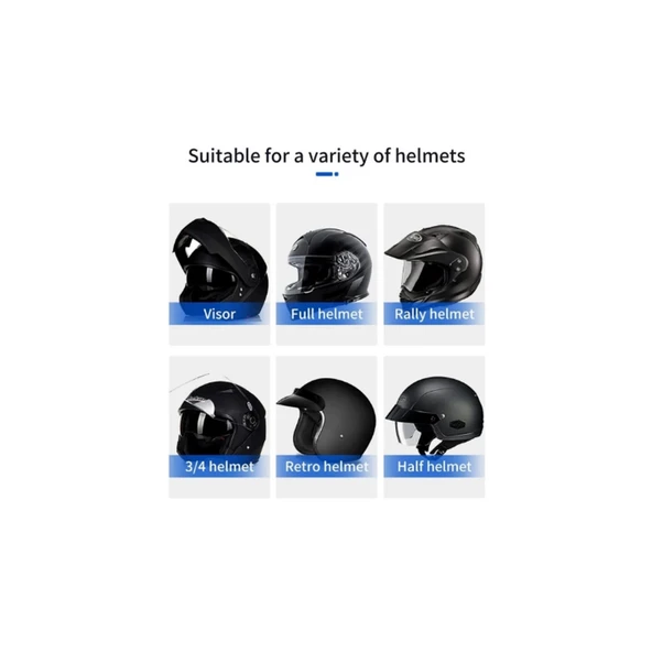 Bt31 Kask Kulaklık Bluetooth 5.0 Motosiklet Interkom Su Geçirmez Kablosuz Kulaklık - 8