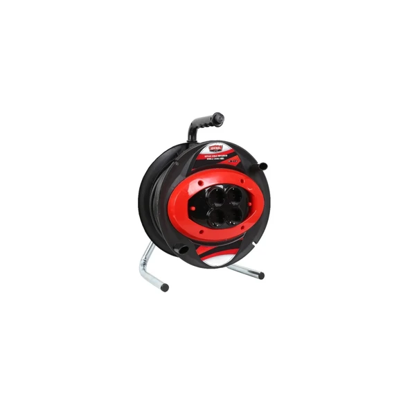 Amiral 50 Mt Makaralı 4'lü Elektrik Uzatma Priz 3x2,5 Mm Siyah