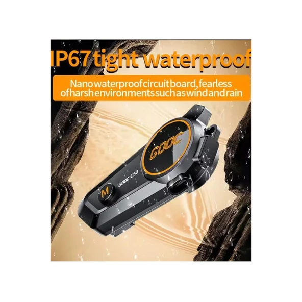 C50 2x Motosiklet Intercom Kask Kulaklık 1000 Mah Rgb Işıklı Çift Eşleşme - 4