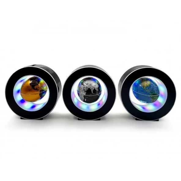 Manyetik Siyah Model Yuvarlak Ledli Dünya Küre ürün görseli 1