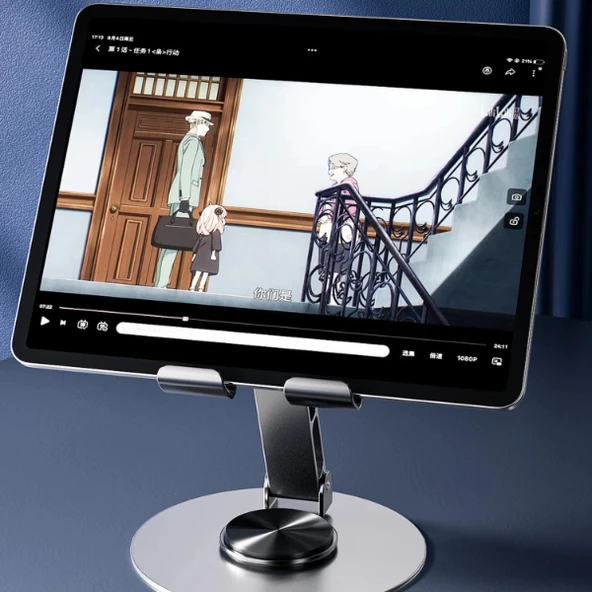 Dönebilir ve Katlanabilir Masaüstü Metal Telefon Tutucu - Resim 4