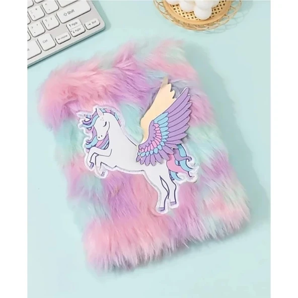 Unicorn Tasarımlı Peluş Hatıra Defteri - Resim 2