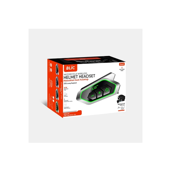 D60 Motor Kask Kulaklık Rgb Modlu Motosiklet Kulaklık Su Geçirmez 5.3 Bluetooth Intercom - 2
