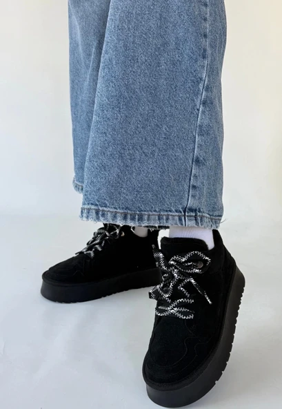 Muden Siyah Süet Bağcıklı Bot ürün görseli