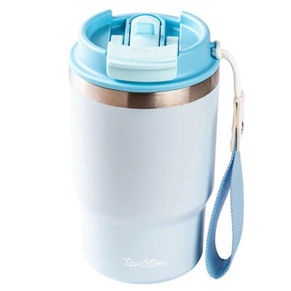 Tantitoni Mavi 2 si 1 Arada Kapaklı Termos Bardak 480ml