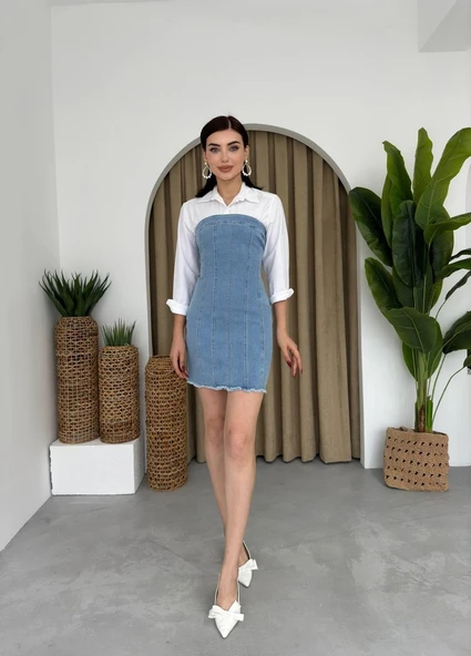 Vinna Straplez Kot Mini Elbise - 2