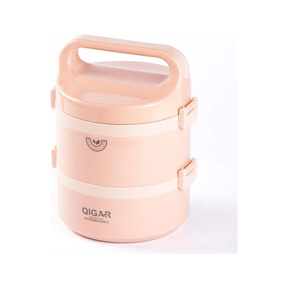 Tantitoni Katlı Paslanmaz Çelik Yuvarlak Yemek Taşıma Kabı 1.25L