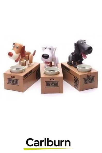 Özel Üretim Dekoratif 500 Demir Para Kapasiteli Pilli Para Yiyen Köpek Kumbara 16x15x8cm - 5