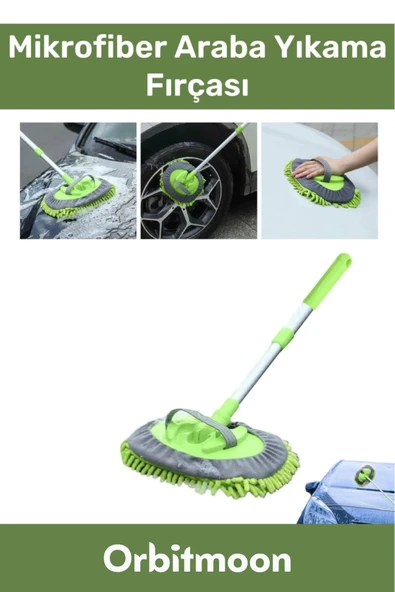 Premium Seri 180 Derece Dönen Çizmez Mikrofiber Araba Otomobil Yıkama Sopalı Fırça Seti