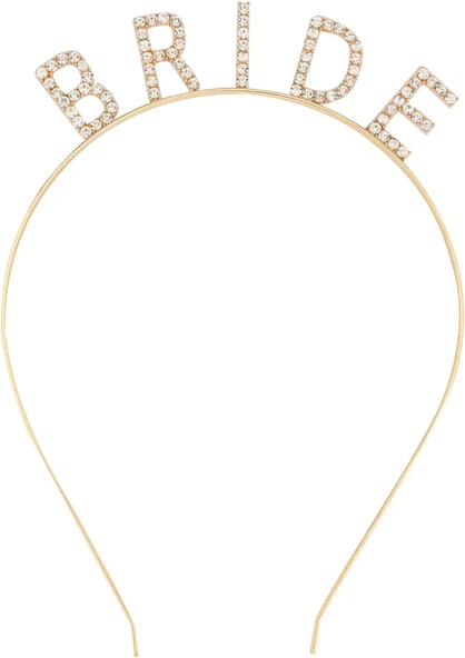 Altın Gold Renk Bekarlığa Veda Kristal Taş Bride Tacı İthal ürün görseli 1