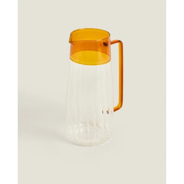 Turuncu Detaylı Cam Sürahi 1600 ml - Resim 4