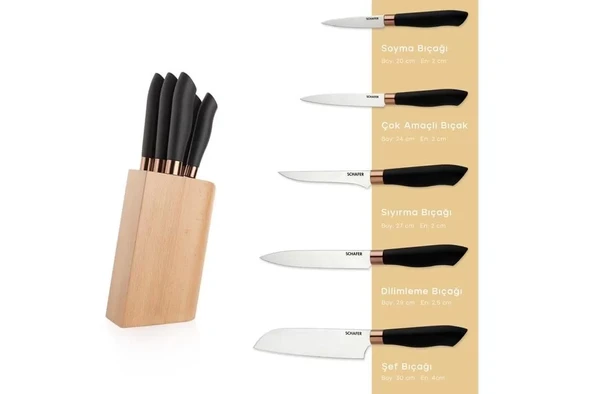 Schafer Keen Standlı Bıçak Seti-6 Parça-KAH01 ürün görseli