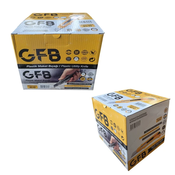 Gfb 4510 Pro Plastik Maket Bıçağı Gri 24 Adet - 4