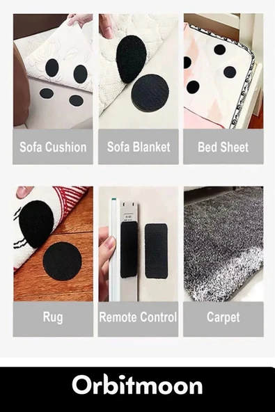 Özel Seri Kendinden Yapışkanlı Halı Kilim Sabitleyici Koltuk Kaydırmaz Yıkanabilir 40 Adet Cırt Bant - 6